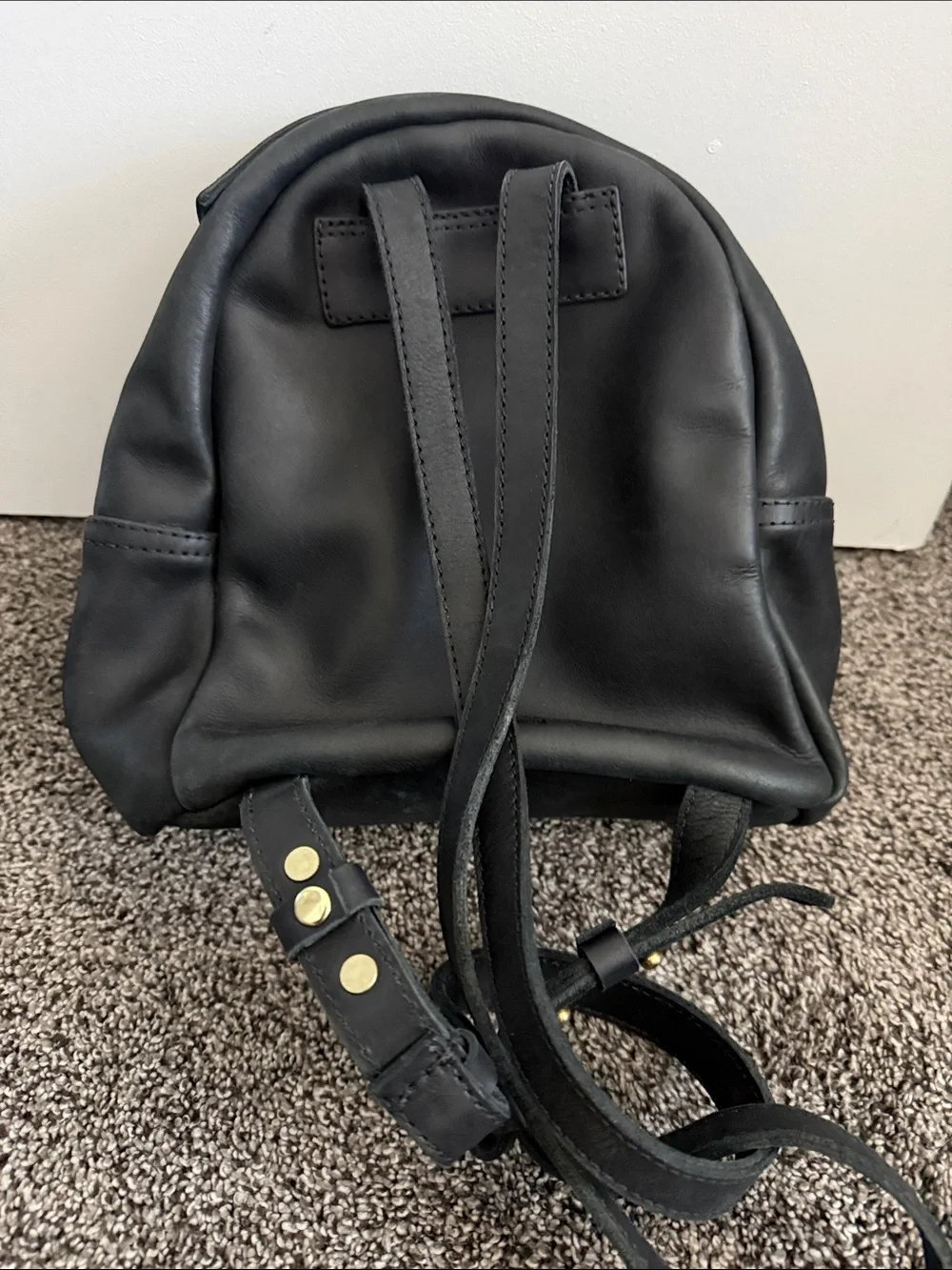 Parker Clay Ella Black Premium Leather Mini Backpack